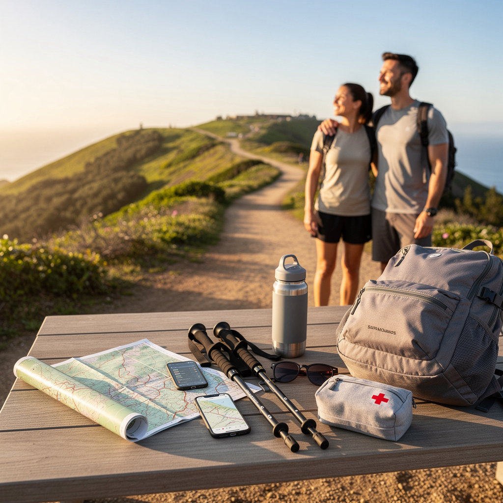 Inspiration Point Trailhead scenic overlook showing balanced hiking trail with consistent views along Tunnel Road in Santa Barbara